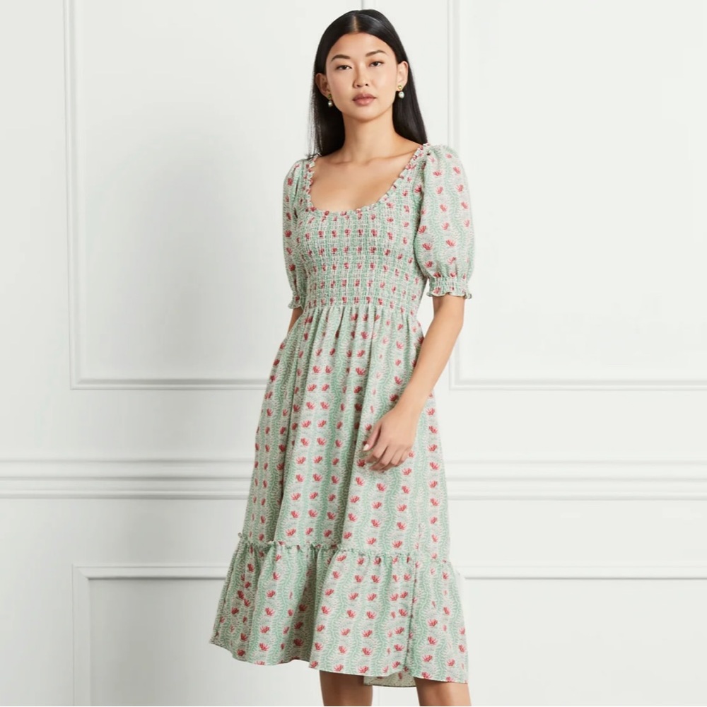 Hill House Louisa Nap Dress - Trailing Vine Multi Crepe - Size XXS
